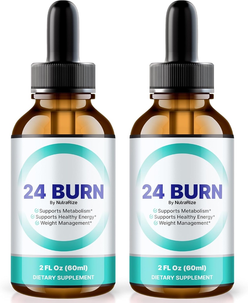 NutraRize (Pack van 2 24 Burn Drops, All-Natural 24Burn Liquid Supplement, officiële voedingsformule ter ondersteuning van een gezonde en actieve levensstijl, Gotas Reviews (60 Servings)