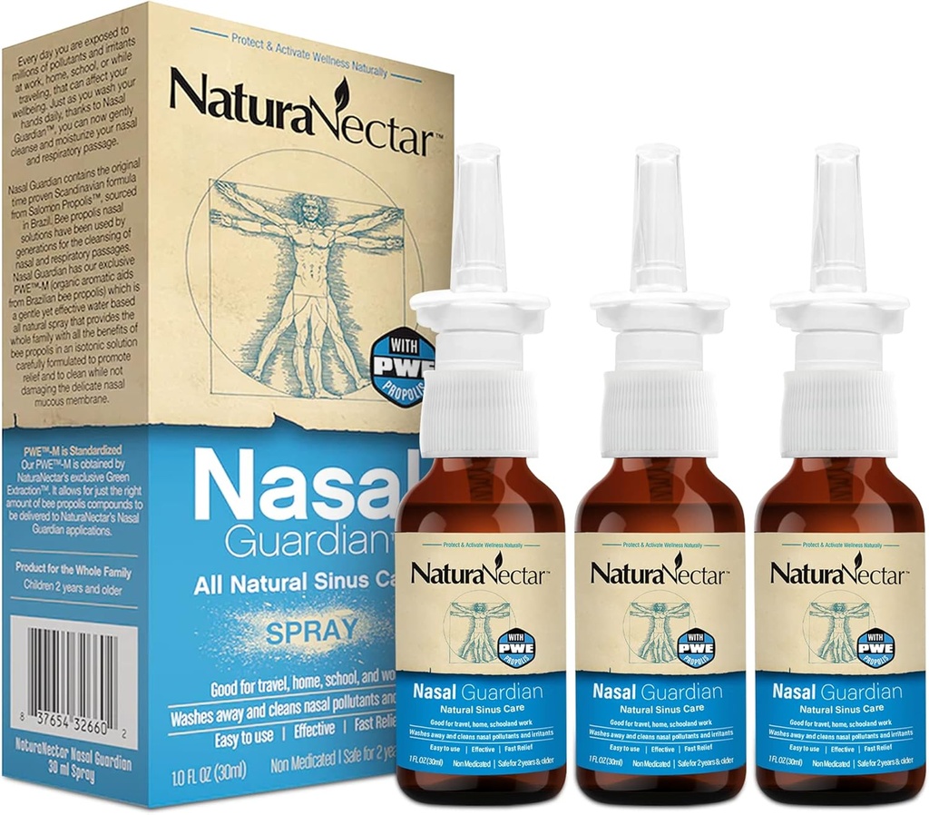 NaturaNectar Bee Propolis Nasal Spray Saline Sinus Rinse & Release 