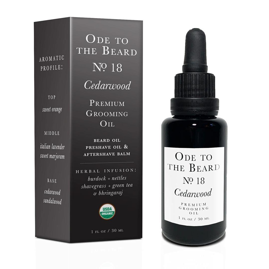 Vegan Mia - USDA Biologische Cedar-Scented Beard Oil voor mannen, 3-in-1 Premium Grooming Oil met Argan Oil, Jojoba en meer, voor baardgroei en onderhoud - Ode To The Baard Cedarwood Beard Oil, 1 fl oz