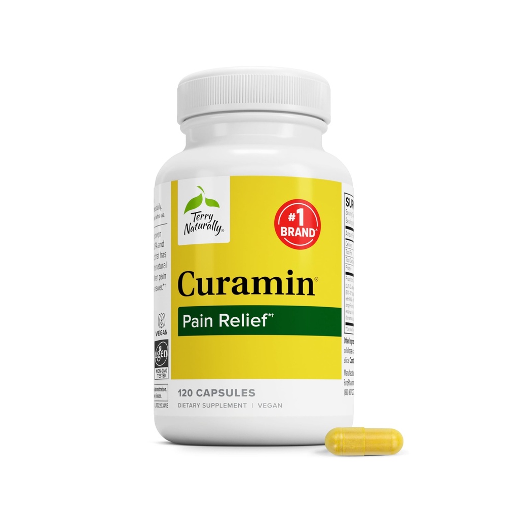 Terry naturellement Curamin - Supplément Curcumin pour la circulation et le soutien endorphine - Soutien pour le malaise occasionnel - Aide les muscles sains - 120 capsules