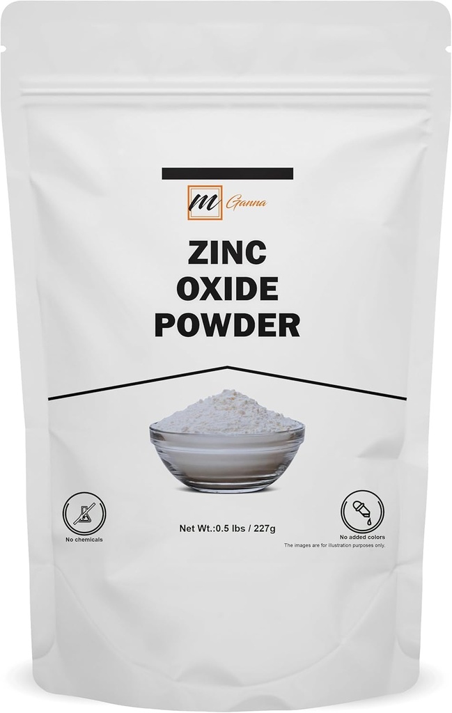 100% Natural Zinc Oxide Powder | Micronized Non-Nano Uncoated Particles 0.5 LBS / 227 GMS