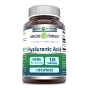 Formules étonnantes Acide hyaluronique Supplément 100 Mg de gélules sans OGM Fabriqué aux États-Unis (1 Pack de 120 Nombre)