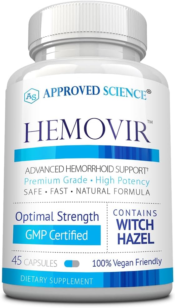 Goedgekeurde Science Hemovir - Aambei Ondersteuning Supplement - Witch Hazel, Horse Chestnut - 45 Capsules - 1 Fles - Vegan