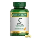 Nature's Bounty Vitamine C 500mg, Ondersteunt een gezond immuunsysteem, Dagelijks vitaminesupplement, 250 Vegetarische tabletten