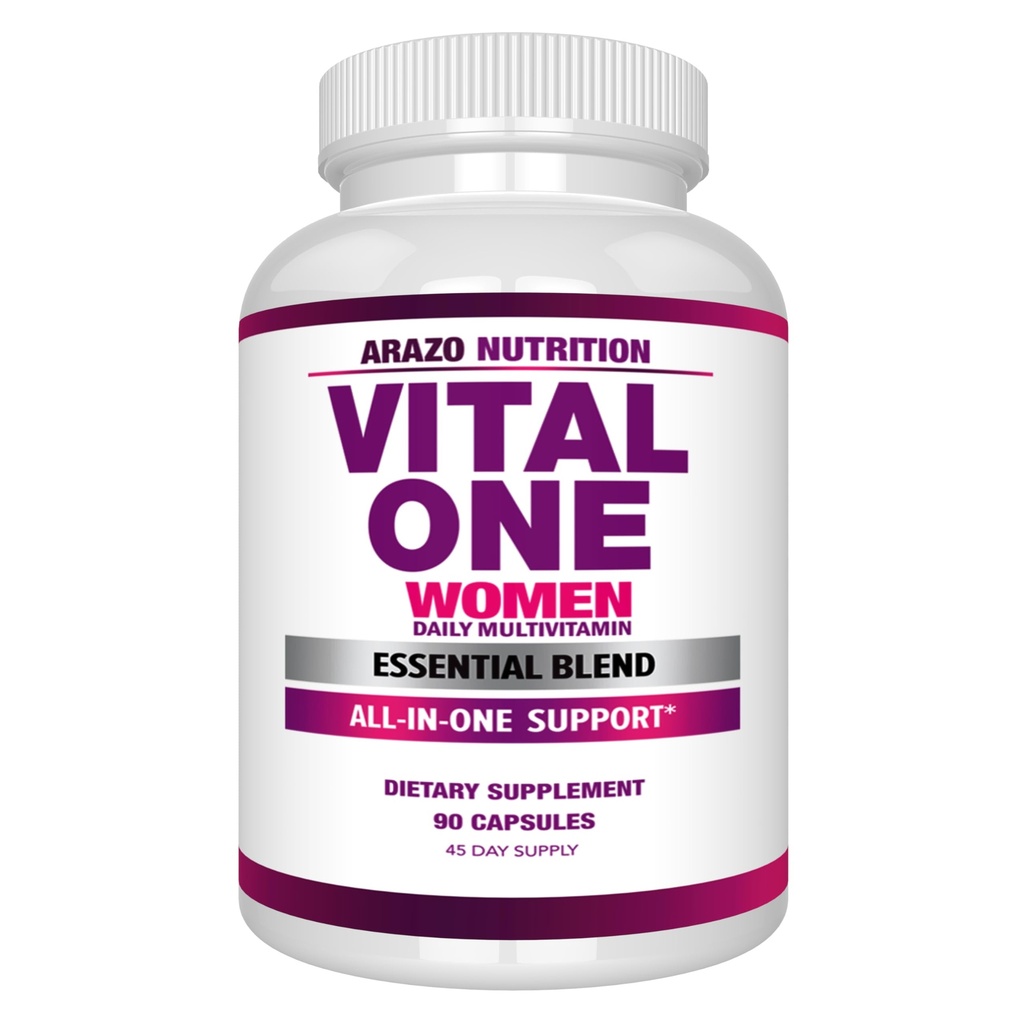 Arazo Nutrition Vital One Multivitamine for Women - Daily Wholefood Supplement - 90 Vegan Capsules