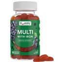 YUM-V's Iron Gummies - Multivitamine Iron Supplement met vitamine C, A, B & Zink, Ondersteunt Blood Oxygen, Vegan supplementen voor vrouwen, mannen en kinderen voor groei en ontwikkeling - Grape Flavor 60 Tellen
