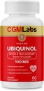 Ubichinol 100MG Active & Non-Oxidized(Reduced) Form of CoQ10 - Sterke antioxidant Dieetsupplement, Ondersteunt gezondheid, gezonde cholesterol - 60 Softgels door CGM Labs