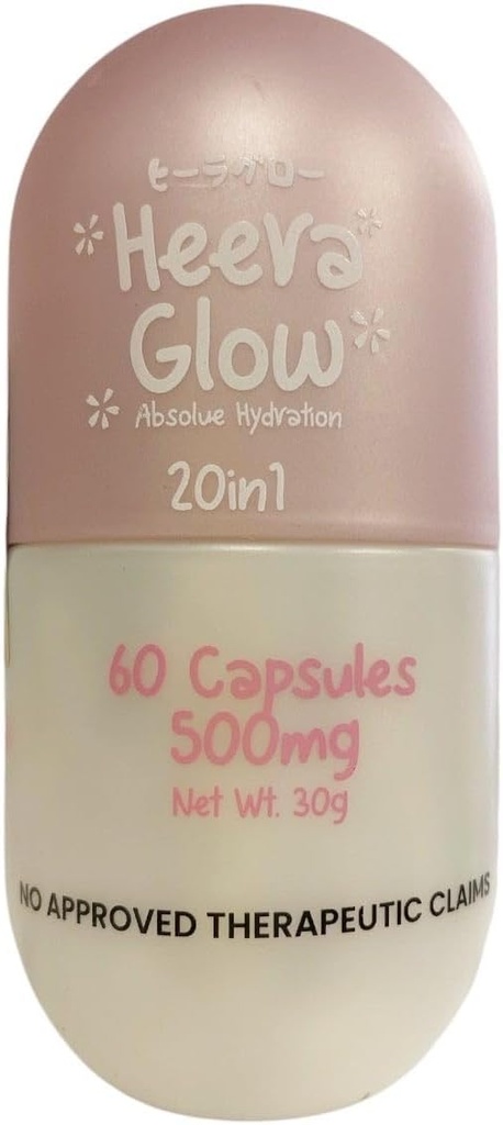 60 Compte Heera Glow Absolute Hydratation 20 dans 1 Glutathion Capsules de collagène