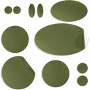 aZengear reparatie Patches voor Jassen, Tent, Schoen Toe, Air Mattress, Opblaasbare, PVC Gear - Waterdicht, Zelf-Adhesive, Tear-Cold-Heat-Resistant, Down Puffer Coat (11 stuks, Olive)