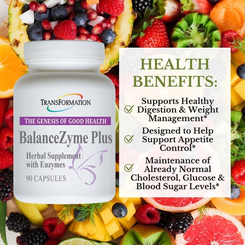 TRANSFORMATIE VAN DE GENESIS VAN GOEDE GEZONDHEIDSBANKZYME Plus voor vrouwen en mannen, met Garcinia Cambogia en Enzyme Blends voor gezonde spijsvertering, Gut Health, 90 capsules