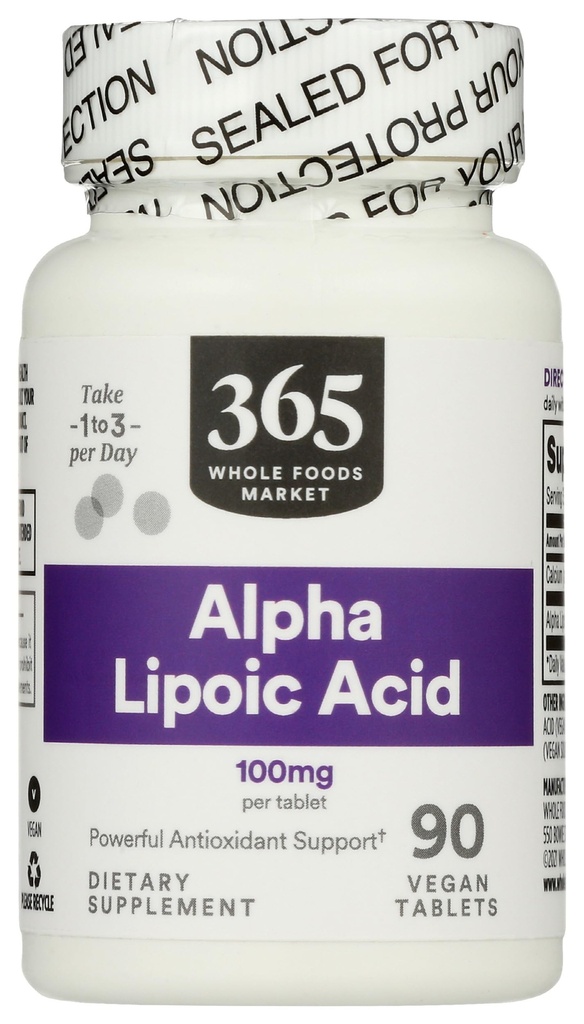365 door Whole Foods Market, Alpha Lipoic Acid 100mg, 90 Tellen