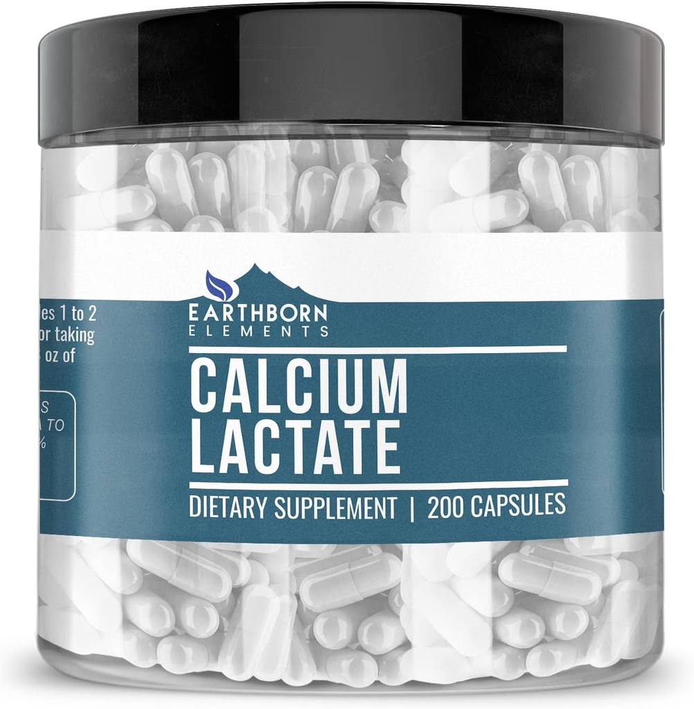 Earthborn Elements Calcium Lactaat (200 capsules) Calciumsupplement