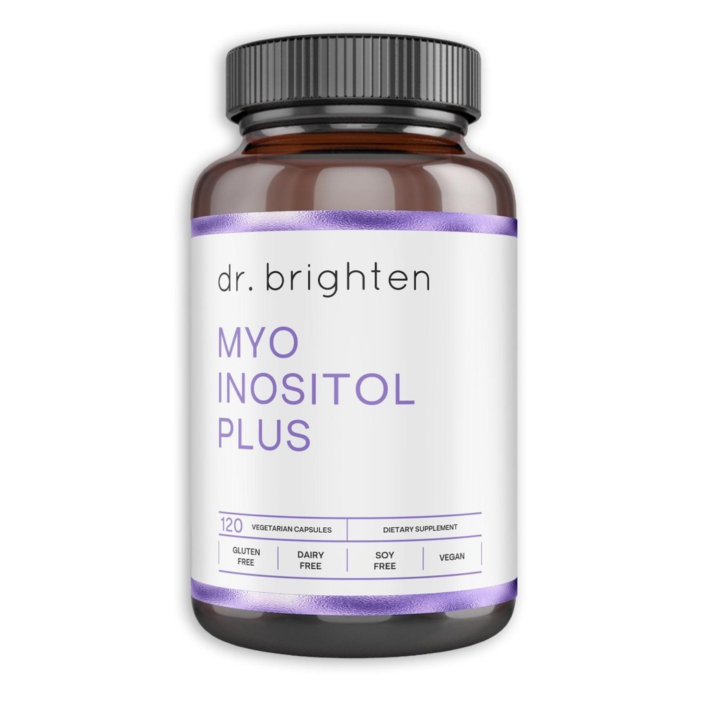 Dr. Brighten Myoinositol Plus - Doctor Formuled Ratio van Myo- en D-Chiro-Inositol om PCOS symptomen te ondersteunen, Hormone balans, gezonde ovariële functie, en regelmatige menstruele cycli