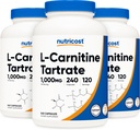 Nutricost L-Carnitinetartraat 500mg, 240 capsules - 1000mg per portie (3 flessen)