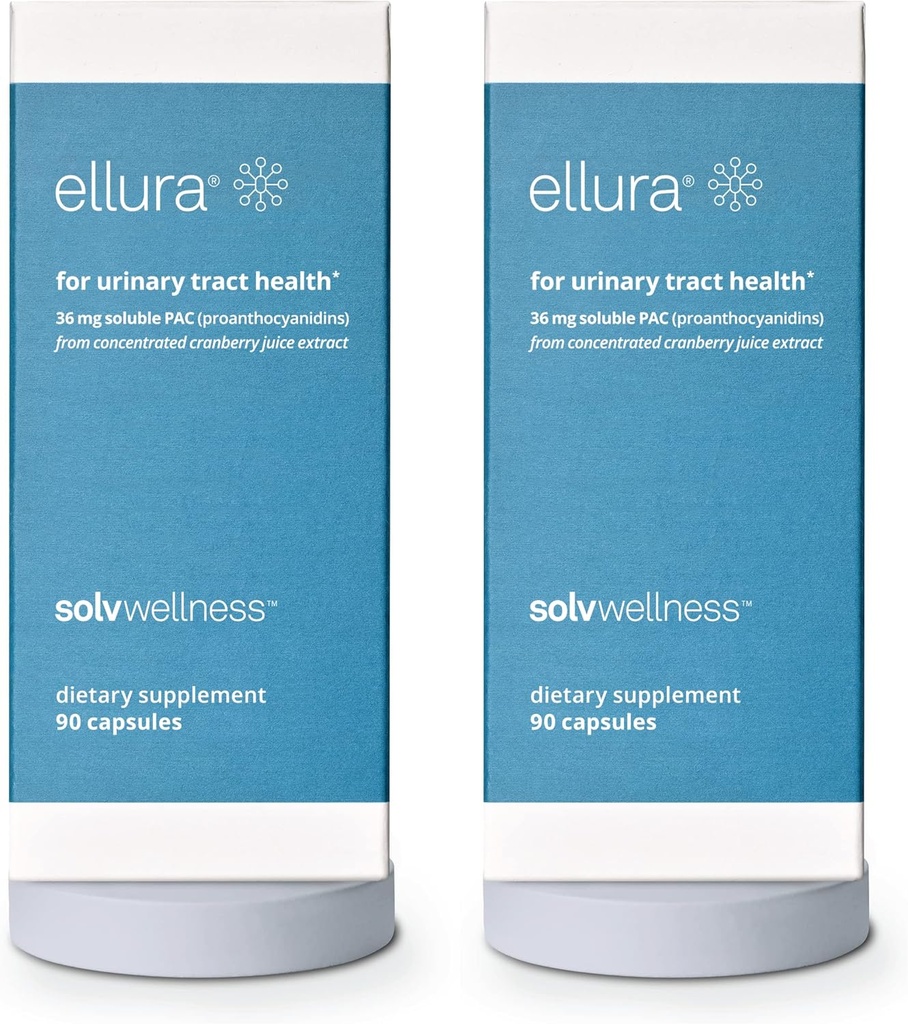 ellura Solv Wellness Klinisch bewezen Cranberry Supplement: Vooruit met UTI's met 36mg van 100% Biobeschikbaarheid PAC, 180 Capsules