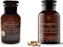 Movita Biologische Vitamine D3 2500IE, Fles Gefermenteerd Vitamine C 250mg Fles