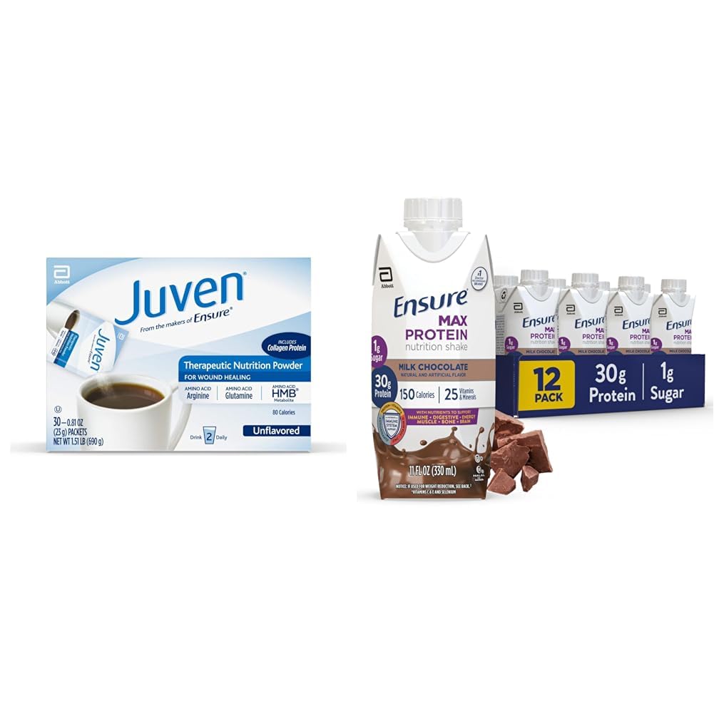 Juven Therapeutic Nutrition Poudre pour la guérison des plaies, 30 Compter et assurer Max Protein Nutrition Shakes, 30g Protein, 12 Pack