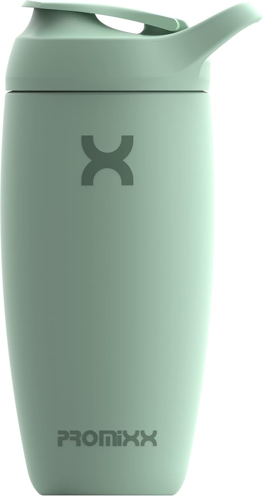 Promixx Pursuit Shaker bouteille en acier inoxydable isolé bouteille d'eau et shaker tasse, 18oz, Seagras Green