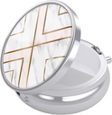 Nipichsha Pill Box, Small Pill Case for Purse & Pocket, Cute Travel Medicine Organizer, Portable Medicine Container Holder to Hold Vitamins, Medication, Fish Oil & Supplement, Geometry Marble