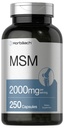 Horbäach MSM Supplement Capsules 2000mg 250 Tellen Niet-GMO en Glutenvrije Formule 