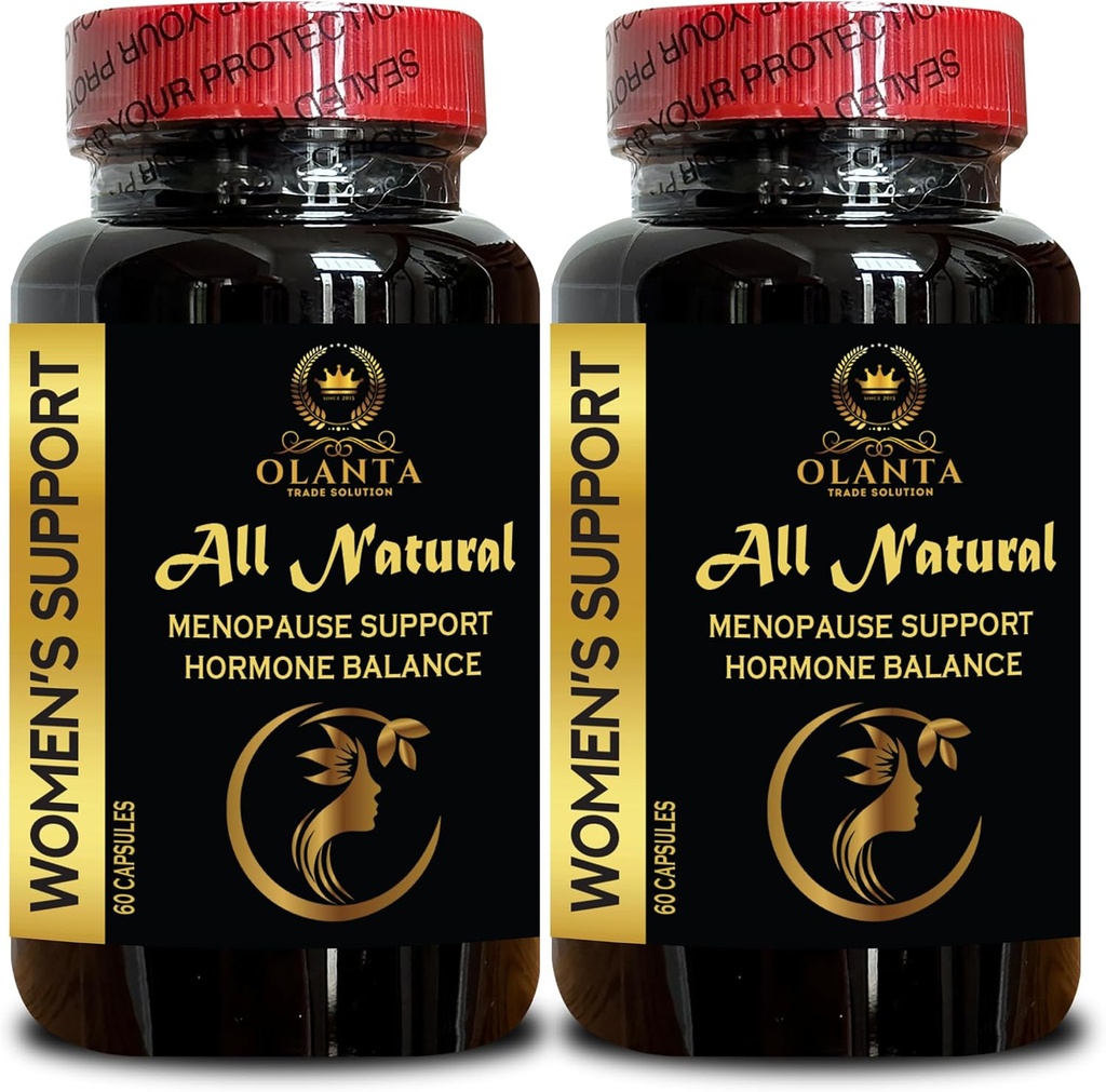 Menopauze Support Supplement - Herbal Complex met Black Cohosh voor Menopauze Hot Flashes, Wild Yam Root Powder Biologische USA, Natuurlijke Menopausale Ondersteuning - 2 Flessen 120 Capsules
