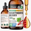 BIO KRAUTER Hawthorn Berry Extract Tinctuur - Natural Hawthorne Berry Supplement - 100% Pure Formula - Vegan Sugar & Alcohol Free - 4 Fl. Oz. - 56 Day of Supply