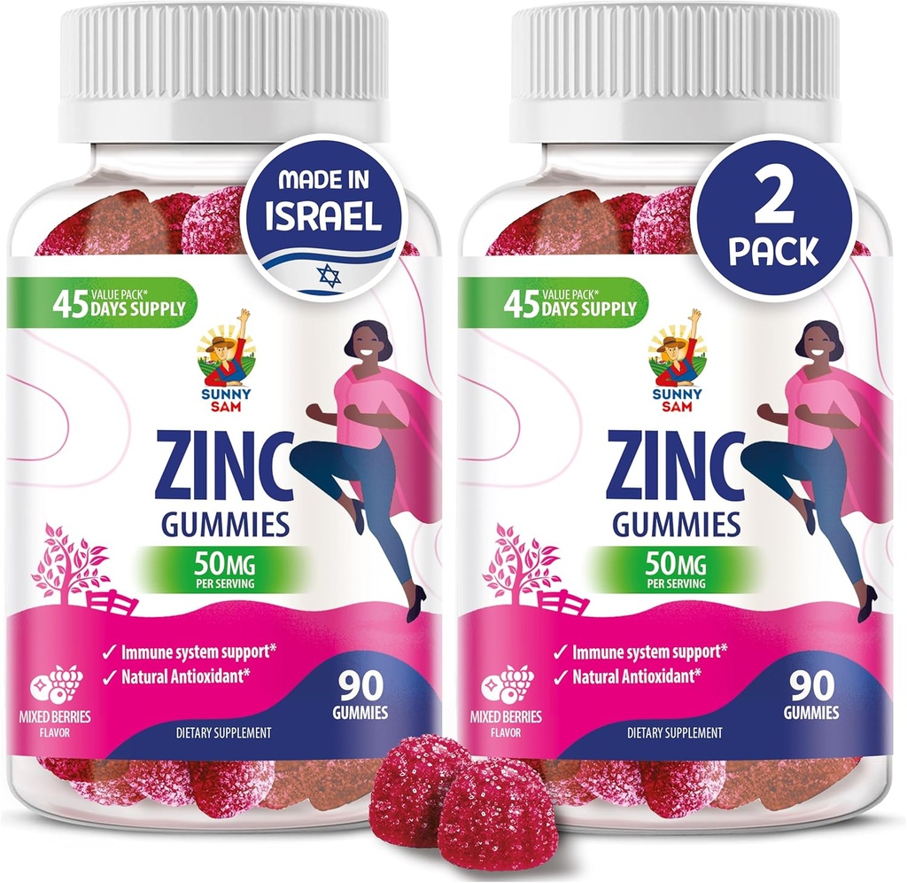 Zink Gummies voor volwassenen - Zink Kauwbare Gummy voor Immune Ondersteuning - Krachtige natuurlijke antioxidant Non-GMO supplement voor kinderen Mannen Vrouw Volwassenen