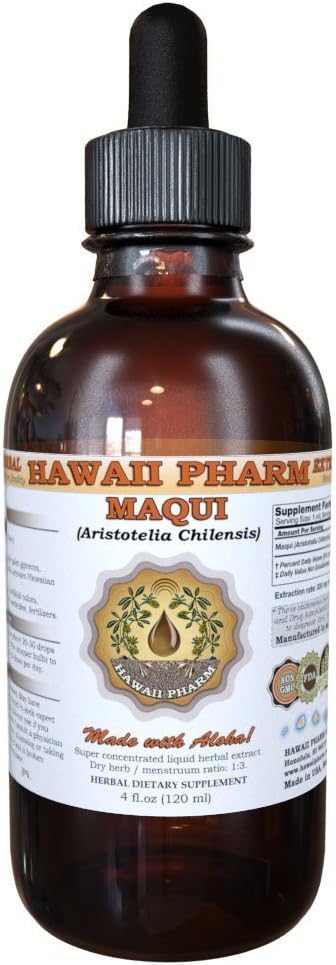 HawaiiPharm Maqui Liquid Extract, Biologische Maqui (Aristotelia chilensis) Tinctuur Supplement 2 oz