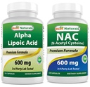 Meilleurs naturels Alpha acide lipoïque 600 mg et NAC 600 mg
