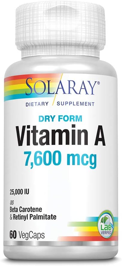 Solaray, droge vorm Vitamine A, 7.500 mcg, 60 VegCaps