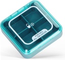 Organisateur de pilules Naturetouch, 4 fois par jour Boîte à pilules portable, Cas quotidien de pilules pour les femmes et les hommes tenant de la vitamine, de la médecine, des suppléments, bleu