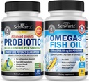Triple Strength Omega 3 Fish Oil Softgels (1 maand levering) Plus 40 miljard CFU Dagelijkse Probiotische Supplement (1 maand levering)