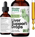 Des gouttes de soutien du foie de chiots pour chiens - Supplément de chardon de lait pour chiens - Des gouttes de détox nettoyant le foie avec/Liquid Silymarin Herbe - Suppléments de canine et vitamines pour toutes les races et tailles - 2 oz
