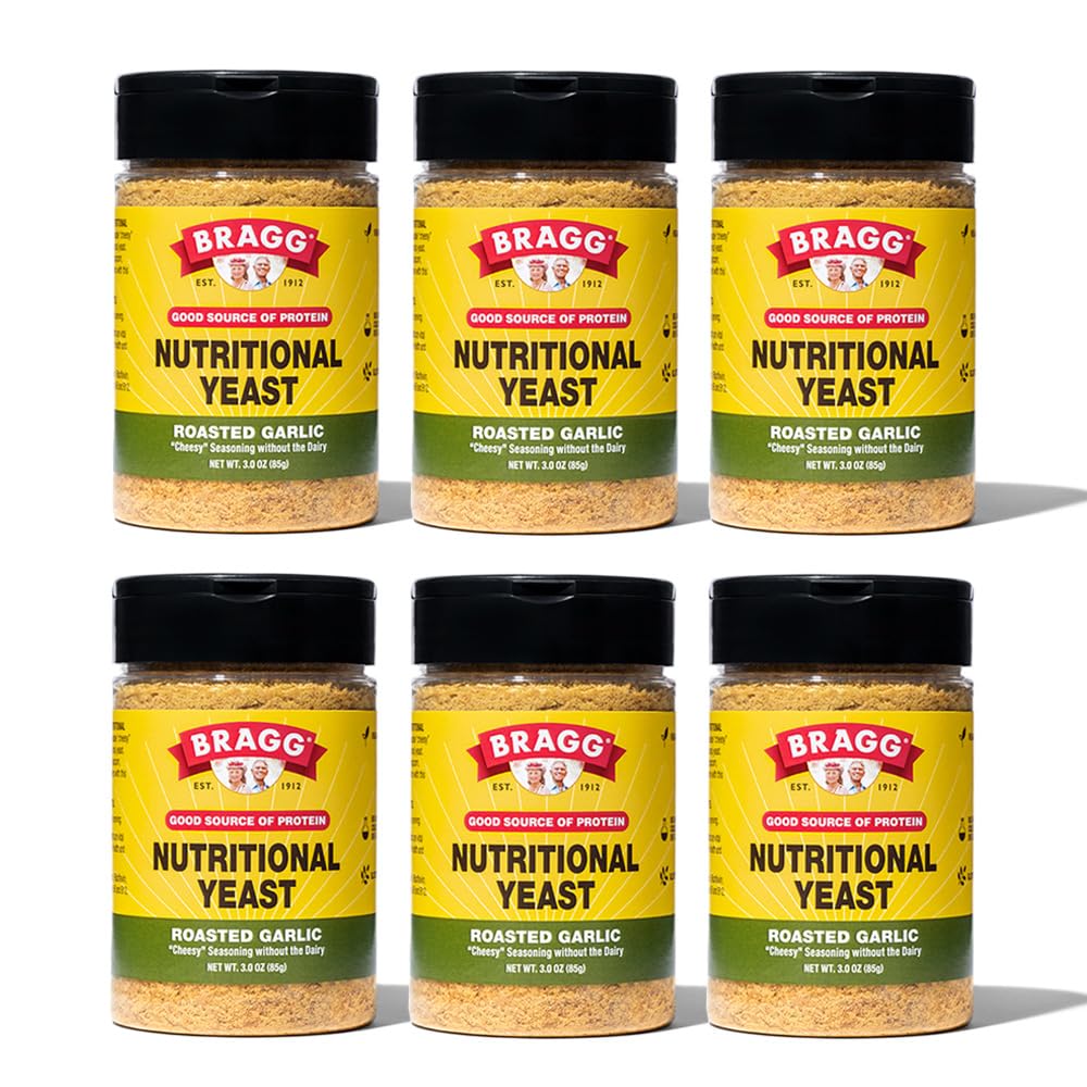 Bragg Nutritional Gist Geroosterde Knoflook Seizoen - (6 Pack) 3 oz - Dairy-Free Parmesan Cheese Substituut - Perfect voor salades, Pastas, Popcorn, en meer