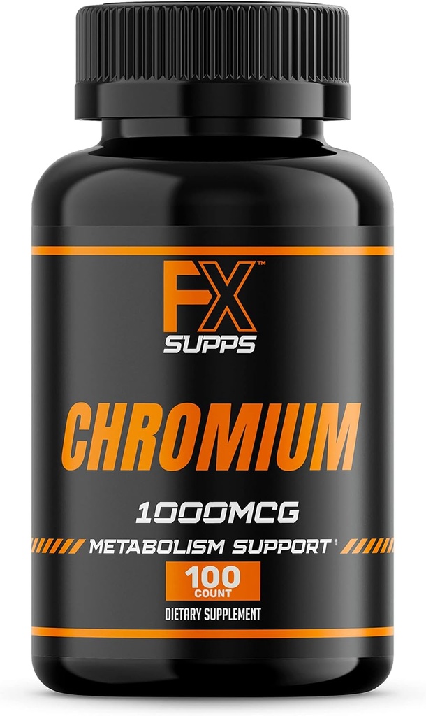 FX SUPPS Chroom Polynicotinaat 1000 mcg (100 Capsules) Gewichtsmanagement Supplementen voor mannen en vrouwen Verbetert energieproductie en hartgezondheid