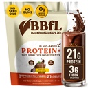 BBfL à base de protéines – 21g Protéine végétalienne, Cocoa + vinaigre de cidre de pomme, Prébiotiques, enzymes digestives, soutient la santé Gut – All-in-One Shake pour les femmes et les hommes (15 portions, crème de cacao)