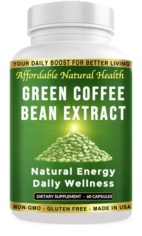 Heaven's Gate Green Coffee Bean Extract, 100% Pure Green Coffee Bean Capsules, 50% d'acide chlorogène, 10 000 mg, 60 Capsules, 2 mois d'approvisionnement, sans OGM et sans gluten, supplément à base de plantes traditionnelles