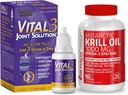 Vital 3 Joint Solution® Clinically Proven Liquid Knee Relief + Bronson Antarctic Krill Oil 1000 mg with Omega-3s EPA, DHA