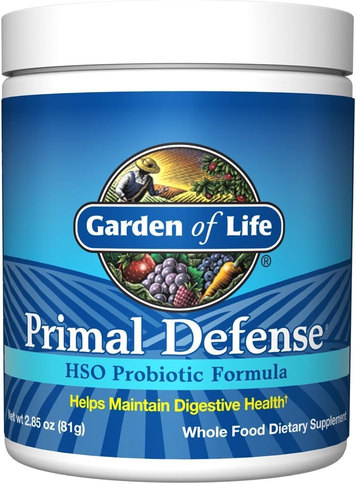Jardin de la vie Supplément probiotique de nourriture entière - Primal Defense HSO Supplément diététique probiotique pour la santé digestive et gustative, 2,85oz (81g) Poudre végétarienne