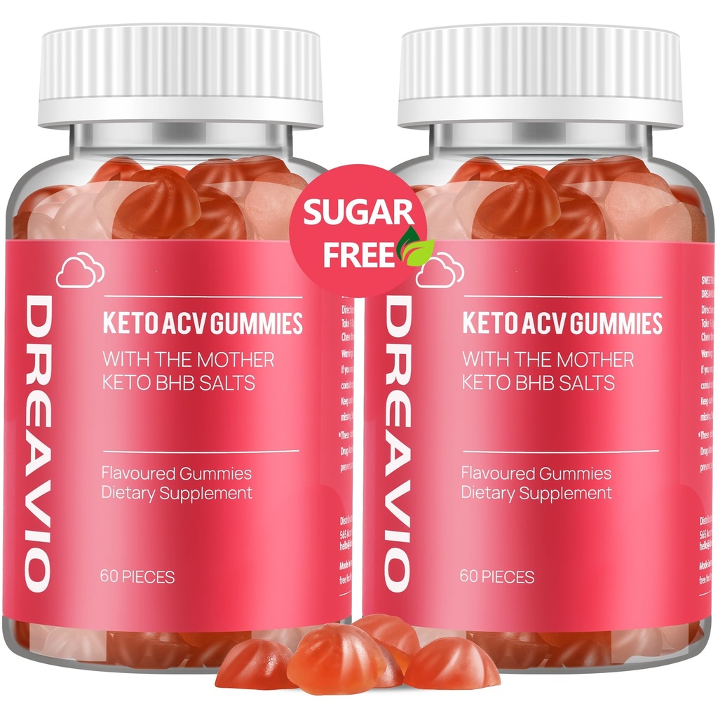DREAVIO Gommies de vinaigre de cidre de pomme pour femmes et hommes, supplément de vinaigre de cidre de pomme pour adulte