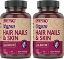 DEVA Vegan Vitamins Hair, Nails & Skin Supplement met 500 mcg Biotine Per Tablet 90 Tabletten (verpakking van 2)