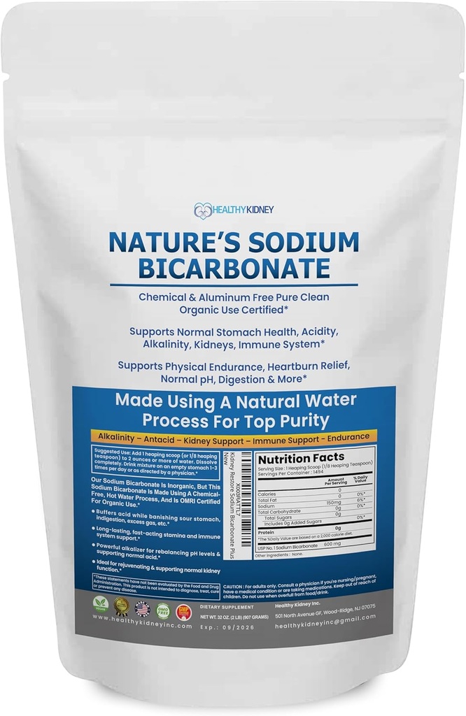 Natuur... Natrium Bicarbonaat Organisch Gebruik Aluminium Gratis Bakken Soda. Geen chemisch zuiver bakpoeder voor gezondheid en welzijn. Natriumbicarbonaat 2 lb