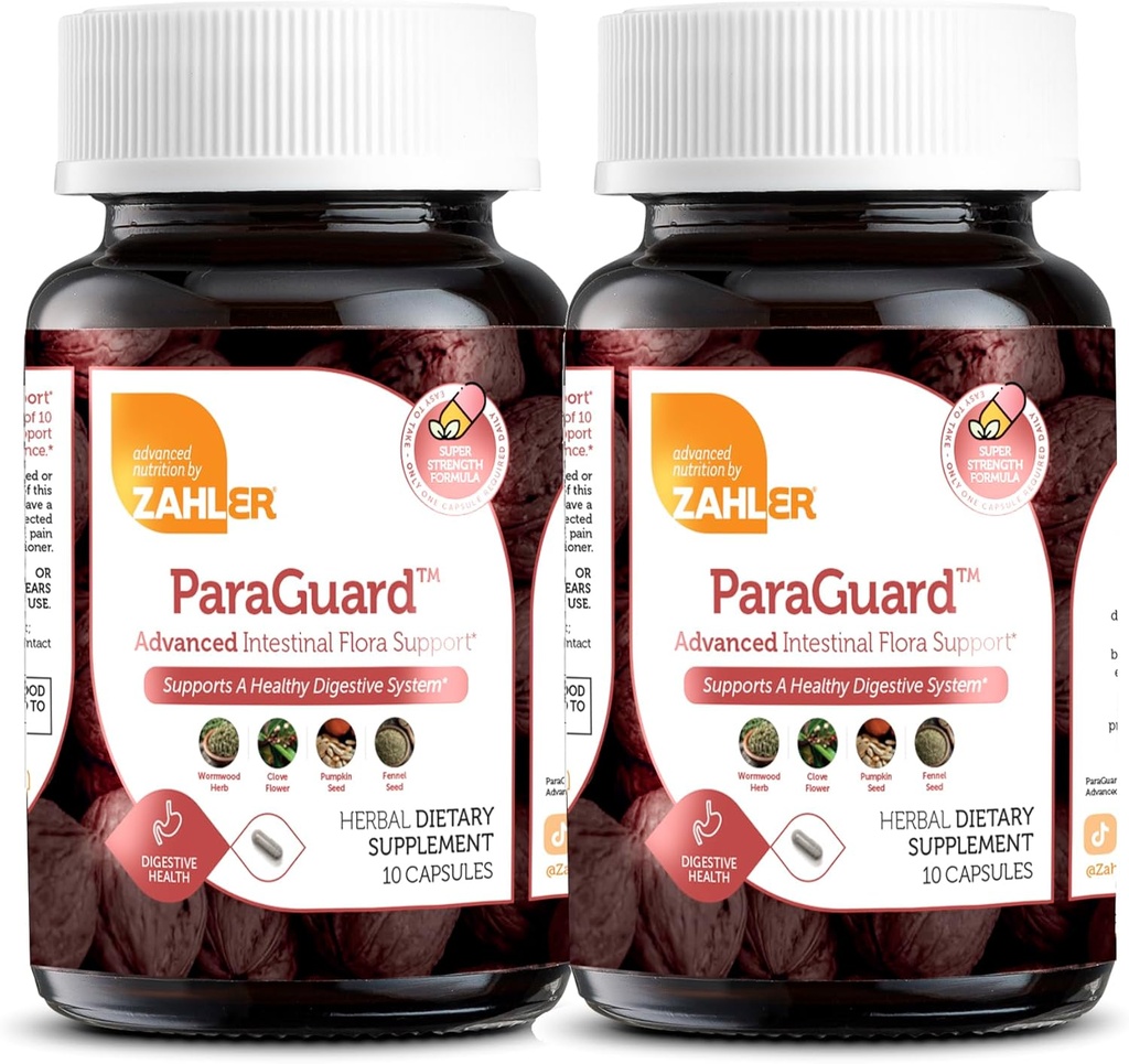 Zahler - ParaGuard Capsules - Gut Health Supplement - Formula heeft Wormwood, Knoflook Bulb, Pompoenzaad, Kruidnagel & Meer - Natuurlijke Ondersteuning voor Mensen - Gecertificeerde Kosher 20 Tel.