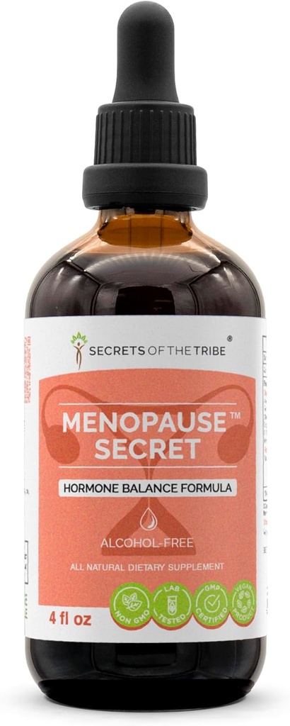 Geheimen van de Stam - Menopauze Geheim, Hormone Balance Formula, Kruidensupplement Blend Drops Alcoholvrije Liquid Extract (4 fl oz)
