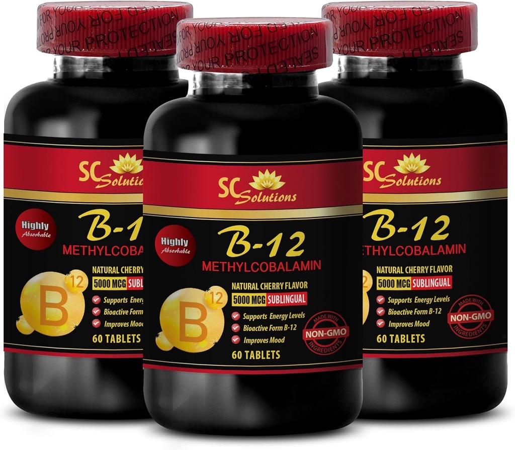 immuunondersteuning pillen - METHYLCOBALAMIN VITAMINE B-12 5000 - anti veroudering supplement voor vrouwen, beste energie supplementen, uithoudingsvermogen uithoudingsvermogen, immuunondersteuning capsules, vitamine b 12 metabolisme - 3 Bot 180