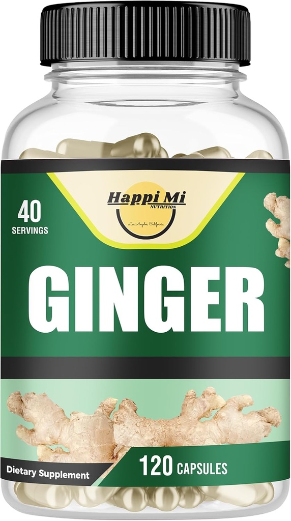 Gember Root Capsules Gemaakt met Biologische Gember Root Powder 2500mg per portie, 120 Plantaardige Capsule 40 porties