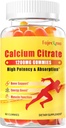 1200mg Calcium Citroen Gummies voor volwassenen: Suikervrij Vegan Vitamin Supplement met D3 K2 - Vrouwen Mannen Hoge Absorptie Supplement voor bottanden (60 Count(Pack of 1))