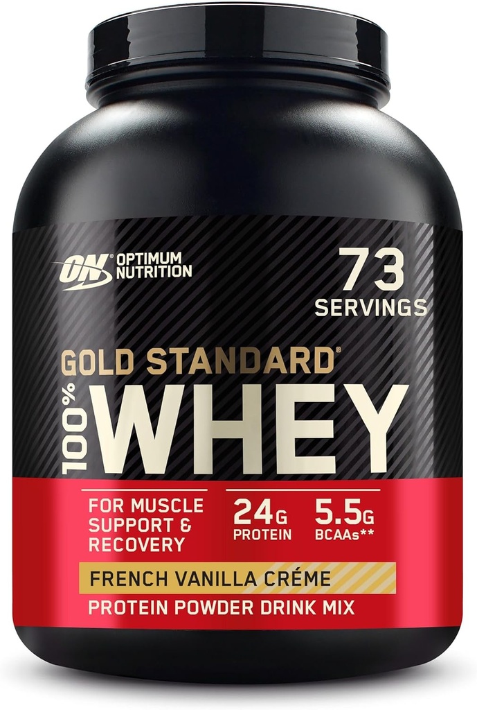 Optimum Nutrition Gold Standard 100% Whey Protéine Poudre, Vanille française Creme, 5 livres (Paquetage May Vary)