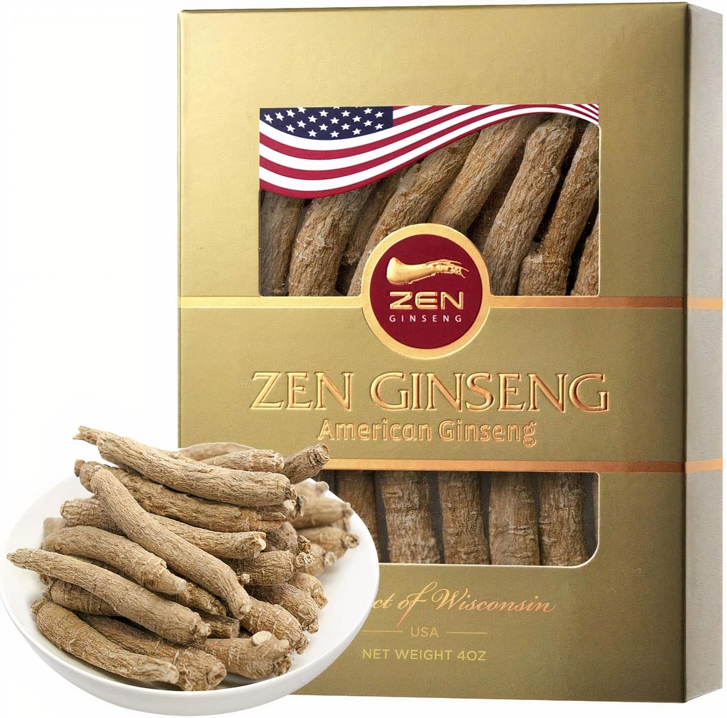 1 Boite de Ginseng Wisconsin américain — Petite racine longue - Qualité Premium Panax Ginseng. Boosts Body Immunity, Energy for Men & Women (4oz)