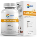 Supplément de 7c Sam e 400mg (S-Adénosylméthionine), vitamine B6, B12 ajouté pour améliorer l'efficacité de Sam-e, l'humeur et le confort articulaire, végétalien, non-OGM, sans gluten, 60 capsules enrobées entériques